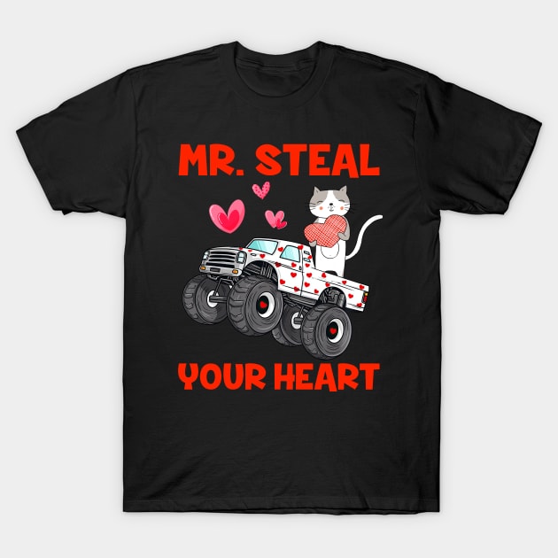 Mr. Steal Your Hearts I Steal Your Hearts Valentines Day T-Shirt by Jhon Towel